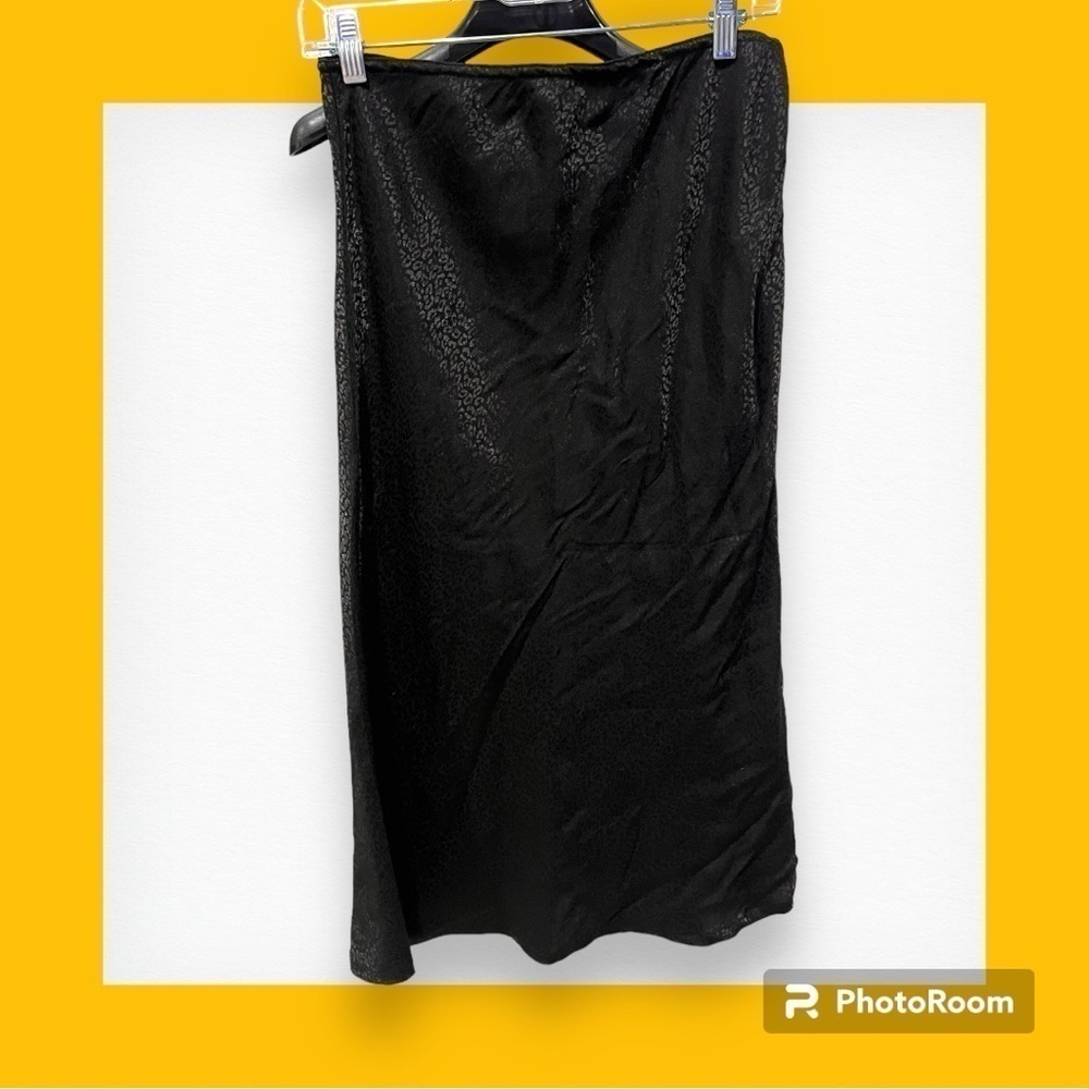 H&M LOGG Black Leopard Print Slip Skirt Size 8